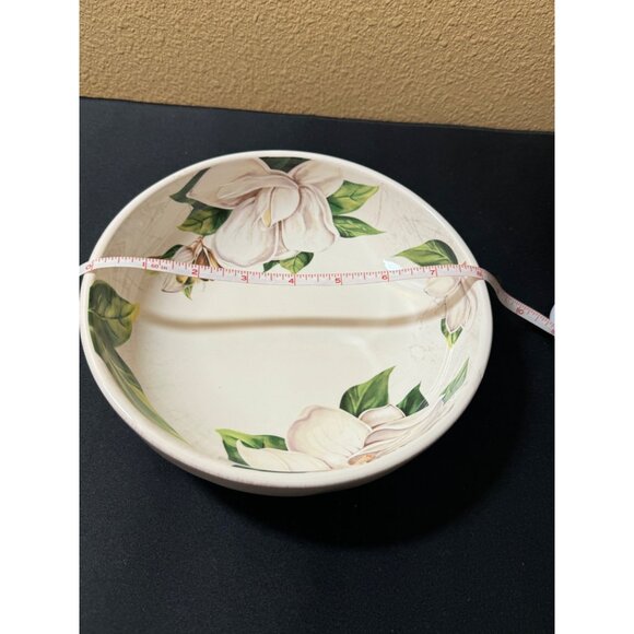 Magnolia Ironstone Bowl 10" Hand-Painted By Pier1 Imports - Picture 4 of 8